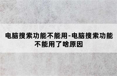 电脑搜索功能不能用-电脑搜索功能不能用了啥原因