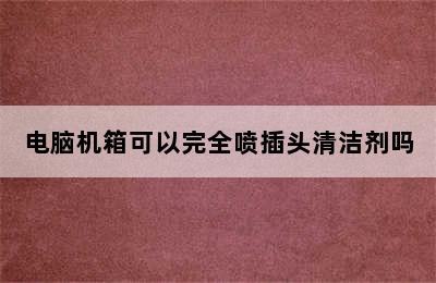 电脑机箱可以完全喷插头清洁剂吗