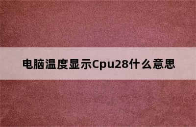 电脑温度显示Cpu28什么意思