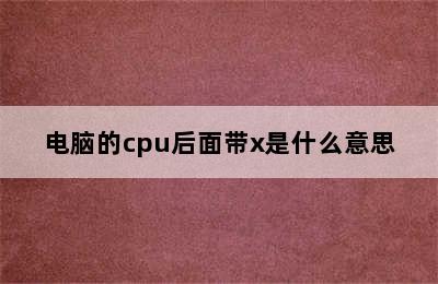 电脑的cpu后面带x是什么意思