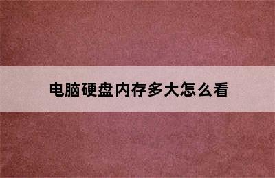 电脑硬盘内存多大怎么看