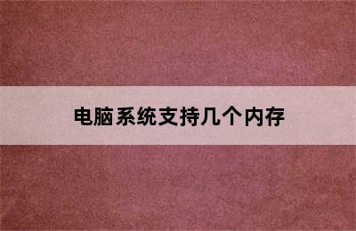 电脑系统支持几个内存