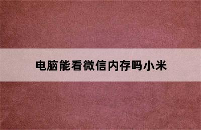 电脑能看微信内存吗小米