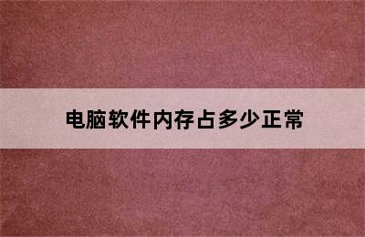 电脑软件内存占多少正常