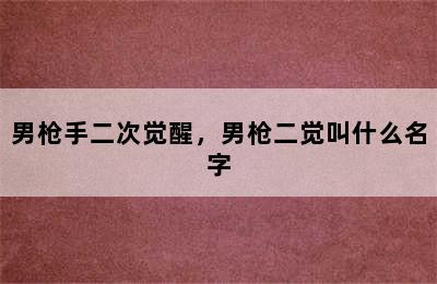 男枪手二次觉醒，男枪二觉叫什么名字