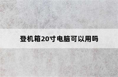 登机箱20寸电脑可以用吗