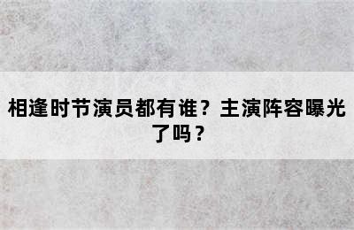 相逢时节演员都有谁？主演阵容曝光了吗？