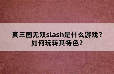 真三国无双slash是什么游戏？如何玩转其特色？