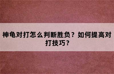 神龟对打怎么判断胜负？如何提高对打技巧？