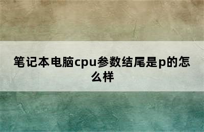 笔记本电脑cpu参数结尾是p的怎么样