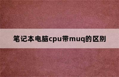 笔记本电脑cpu带muq的区别