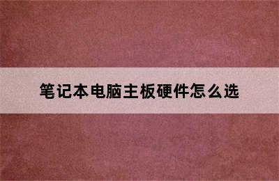 笔记本电脑主板硬件怎么选