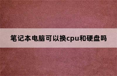 笔记本电脑可以换cpu和硬盘吗