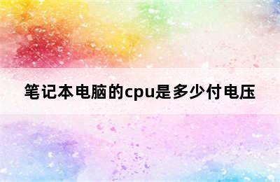 笔记本电脑的cpu是多少付电压