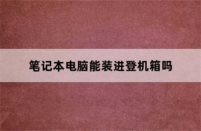 笔记本电脑能装进登机箱吗