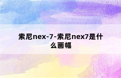 索尼nex-7-索尼nex7是什么画幅