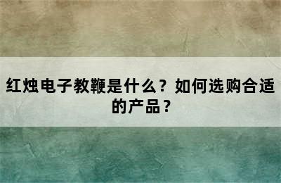 红烛电子教鞭是什么？如何选购合适的产品？