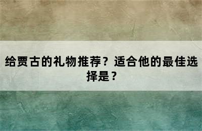 给贾古的礼物推荐？适合他的最佳选择是？