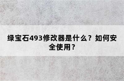 绿宝石493修改器是什么？如何安全使用？