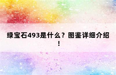 绿宝石493是什么？图鉴详细介绍！