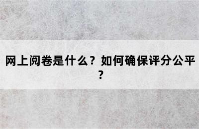 网上阅卷是什么？如何确保评分公平？