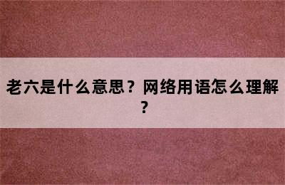 老六是什么意思？网络用语怎么理解？