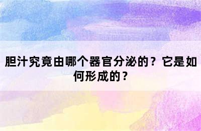 胆汁究竟由哪个器官分泌的？它是如何形成的？