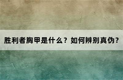 胜利者胸甲是什么？如何辨别真伪？