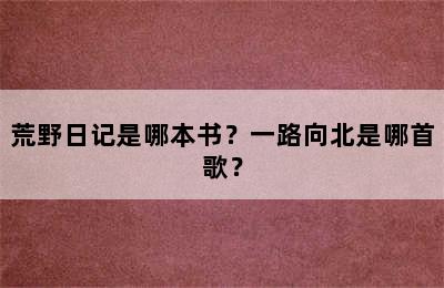 荒野日记是哪本书？一路向北是哪首歌？