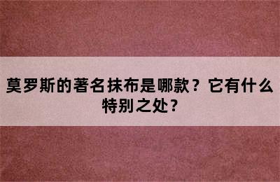 莫罗斯的著名抹布是哪款？它有什么特别之处？