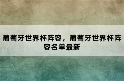 葡萄牙世界杯阵容，葡萄牙世界杯阵容名单最新