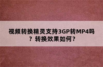 视频转换精灵支持3GP转MP4吗？转换效果如何？