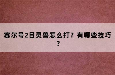 赛尔号2目灵兽怎么打？有哪些技巧？