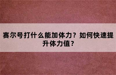 赛尔号打什么能加体力？如何快速提升体力值？