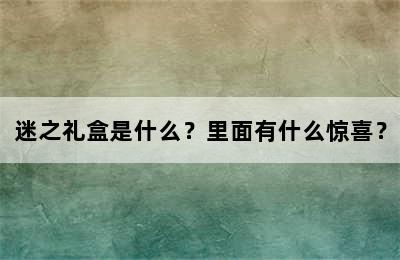 迷之礼盒是什么？里面有什么惊喜？