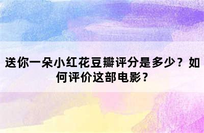 送你一朵小红花豆瓣评分是多少？如何评价这部电影？