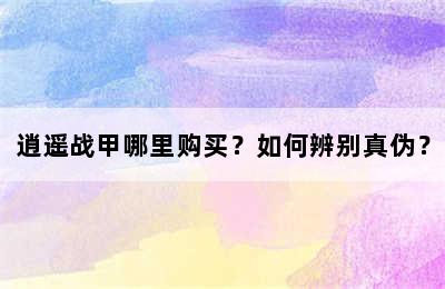 逍遥战甲哪里购买？如何辨别真伪？