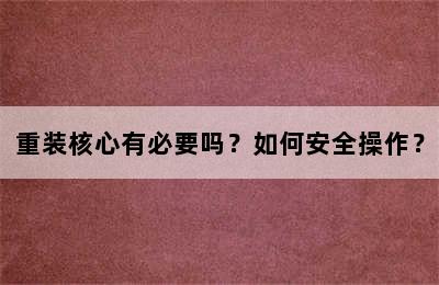 重装核心有必要吗？如何安全操作？