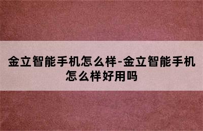 金立智能手机怎么样-金立智能手机怎么样好用吗