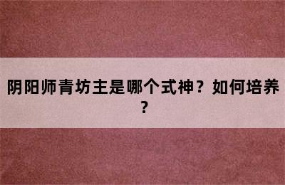 阴阳师青坊主是哪个式神？如何培养？