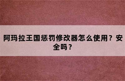 阿玛拉王国惩罚修改器怎么使用？安全吗？