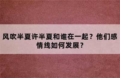 风吹半夏许半夏和谁在一起？他们感情线如何发展？